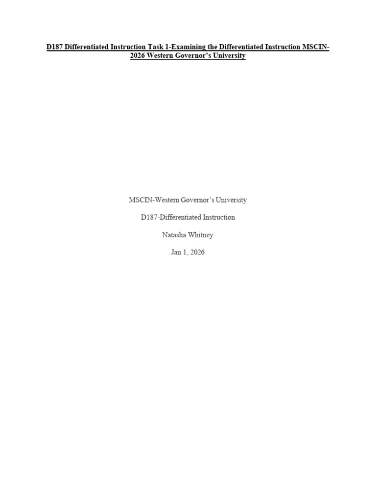 Differentiated Instruction Case Study Analysis | PDF | Differentiated ...
