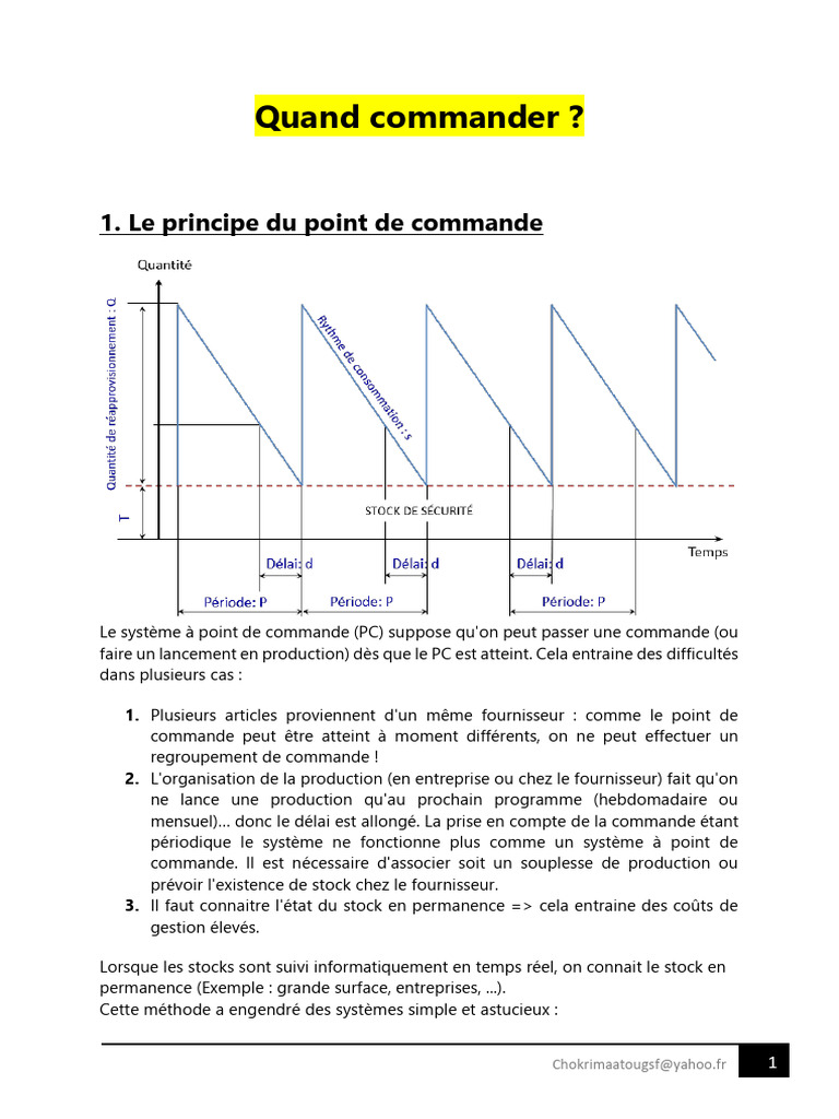 Gestion des Stocks : Point de Commande et Kanban | PDF | Inventaire