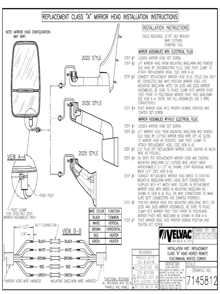 How to Replace Deluxe Mirror - Htd Rmt Flat Htd Mnl Convex | PDF