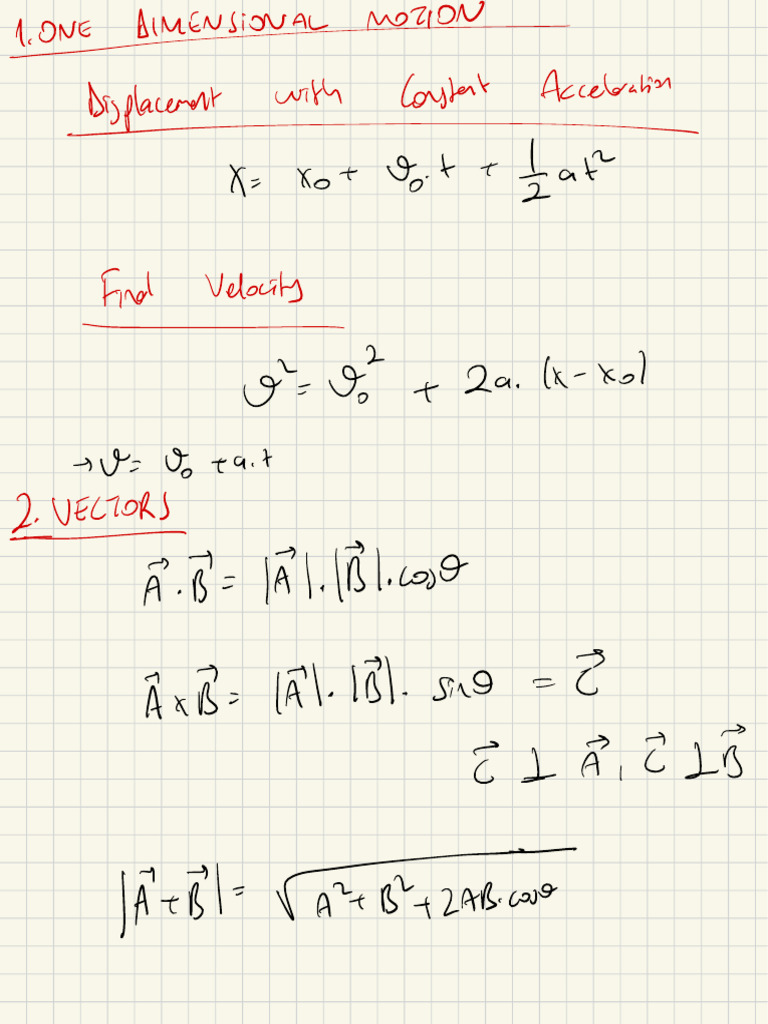 One and Two Dimensional Motion Concepts | PDF