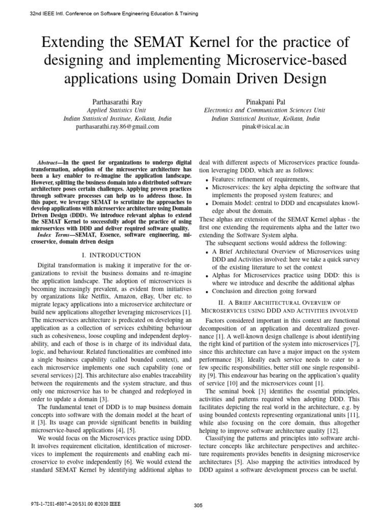 Extending SEMAT for Microservices with DDD | PDF | Software Development ...