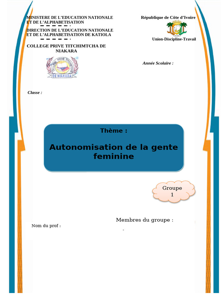 Autonomisation économique des femmes en Côte d'Ivoire | PDF | Inégalité ...