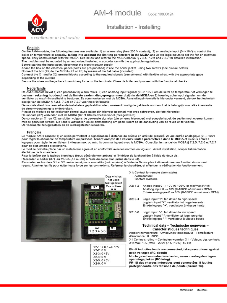 Installation du module AM-4 pour chaudières | PDF