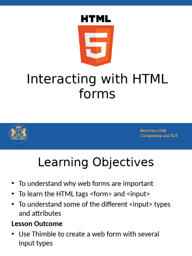 06 Lesson 6 - Interacting With HTML Forms | PDF | Software Engineering ...