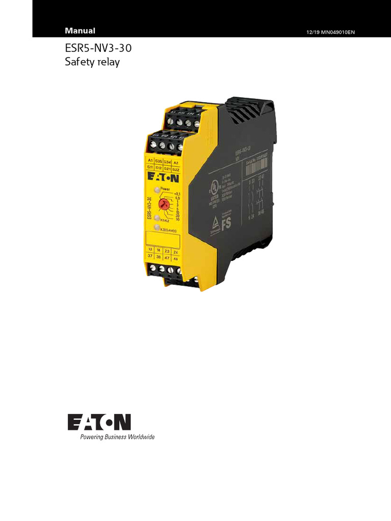 ESR5-NV3-30 Safety Relay Manual | PDF | Relay | Electrical Engineering