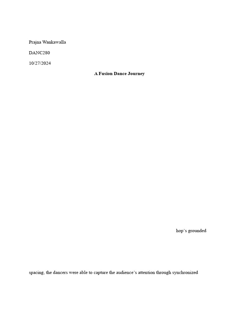 Performance Analysis Paper | PDF | Dances | Choreography