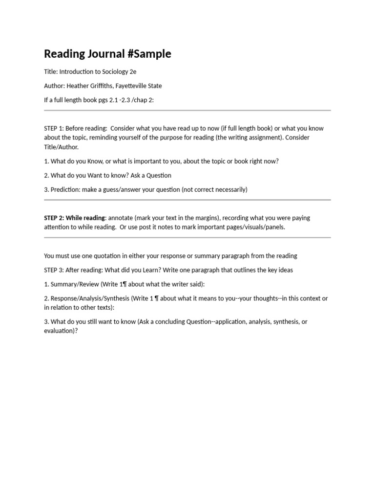 Reading Journals | PDF | Sociology | Identity (Social Science)
