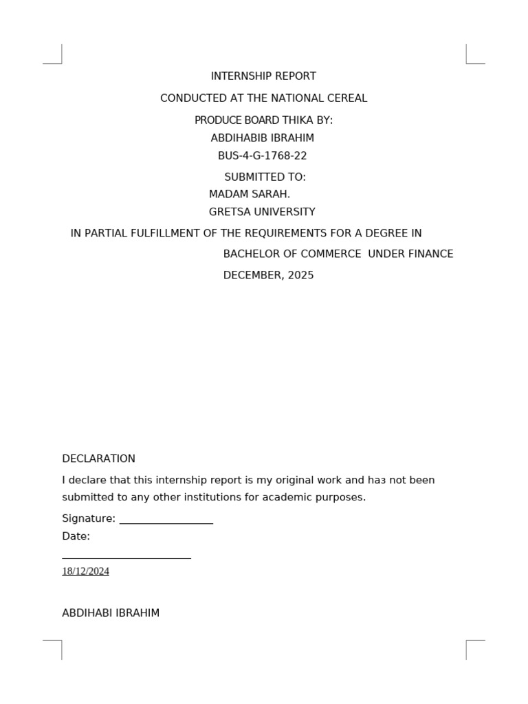 Internship Report: National Cereal Board | PDF | Marketing | Marketing ...