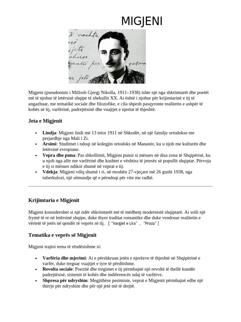 Migjeni | PDF