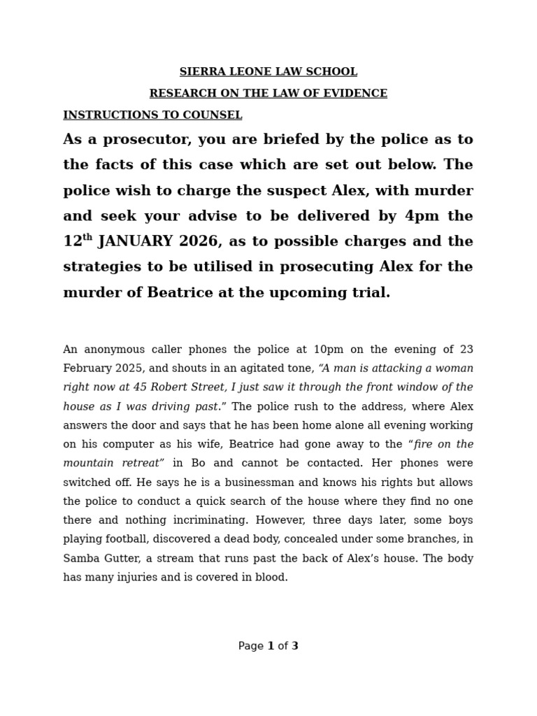 Prosecution Strategies for Murder Case | PDF | Prosecutor | Criminal Law
