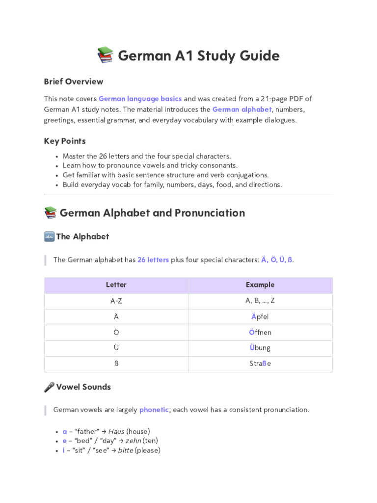 German A1 Complete Course | PDF