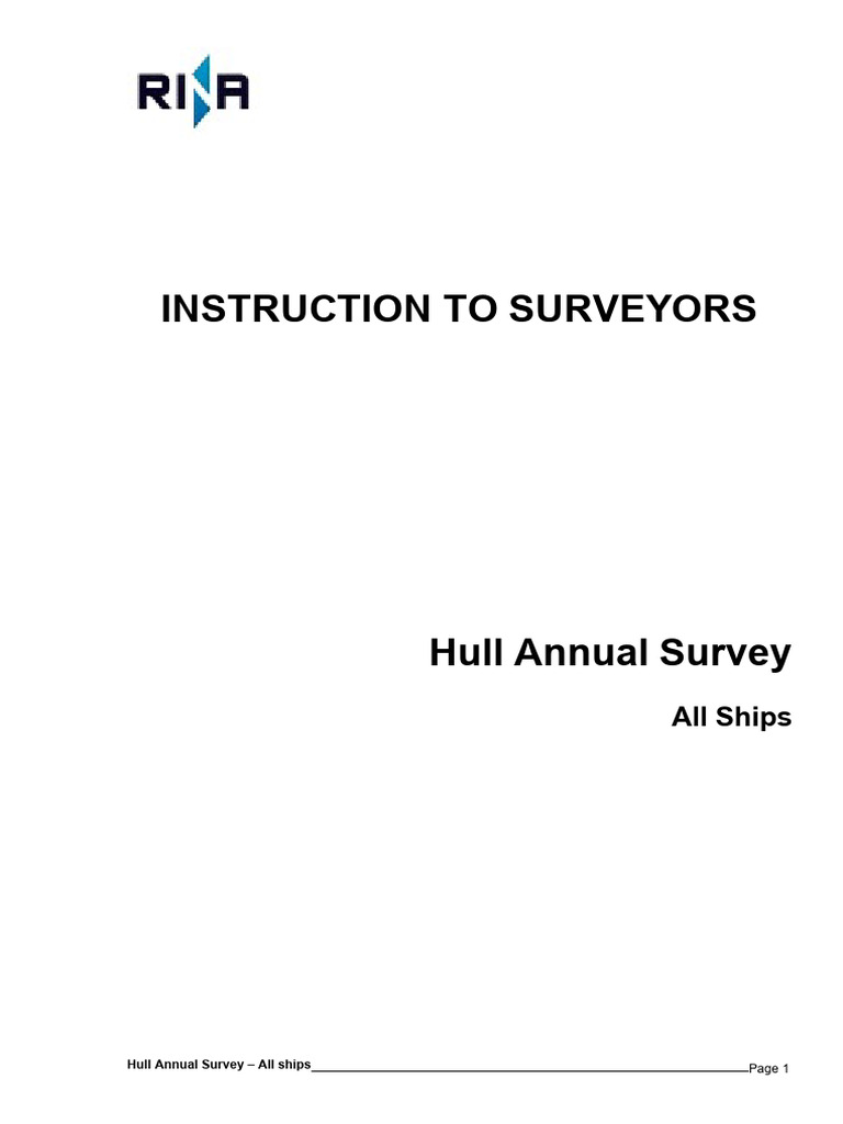Hull Annual Survey Instructions for Ships | PDF | Pipe (Fluid ...