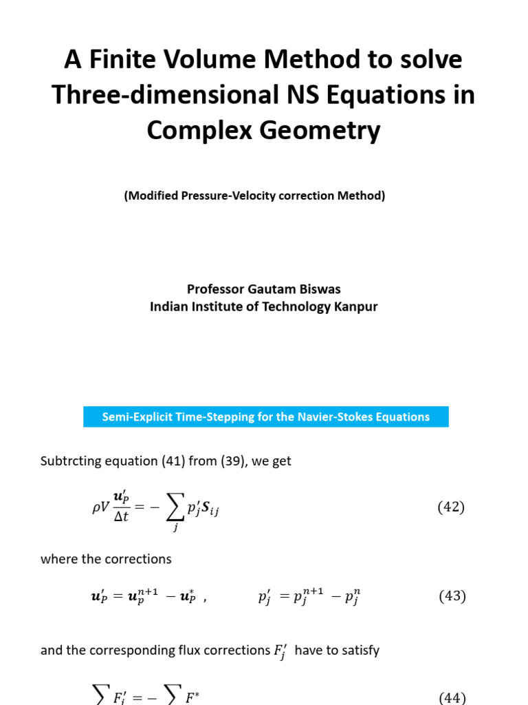 Finite Volume Method for 3D NS Equations | PDF | Fluid Dynamics ...
