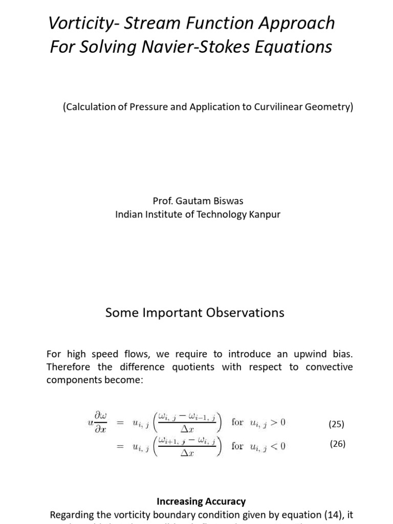 Vorticity and Stream Function in Flows | PDF | Fluid Dynamics | Navier ...