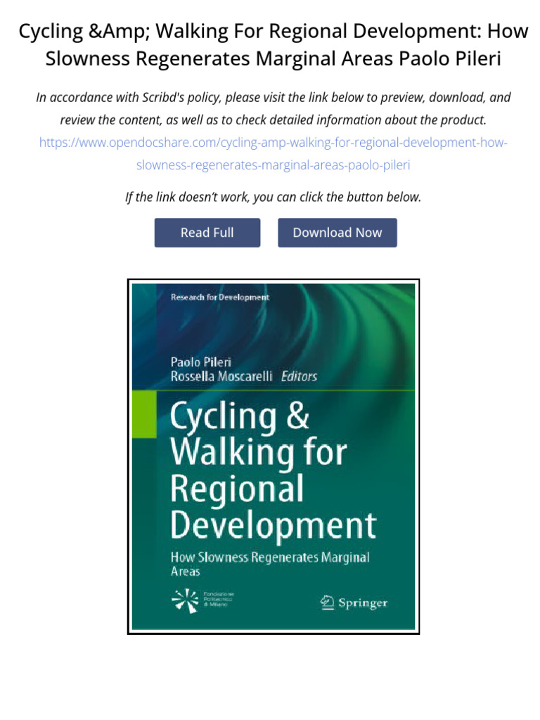Cycling & Walking for Regional Development: How Slowness Regenerates ...