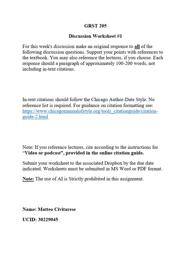 GRST 205 Discussion Worksheet Insights | PDF | Nudity | Greek Mythology