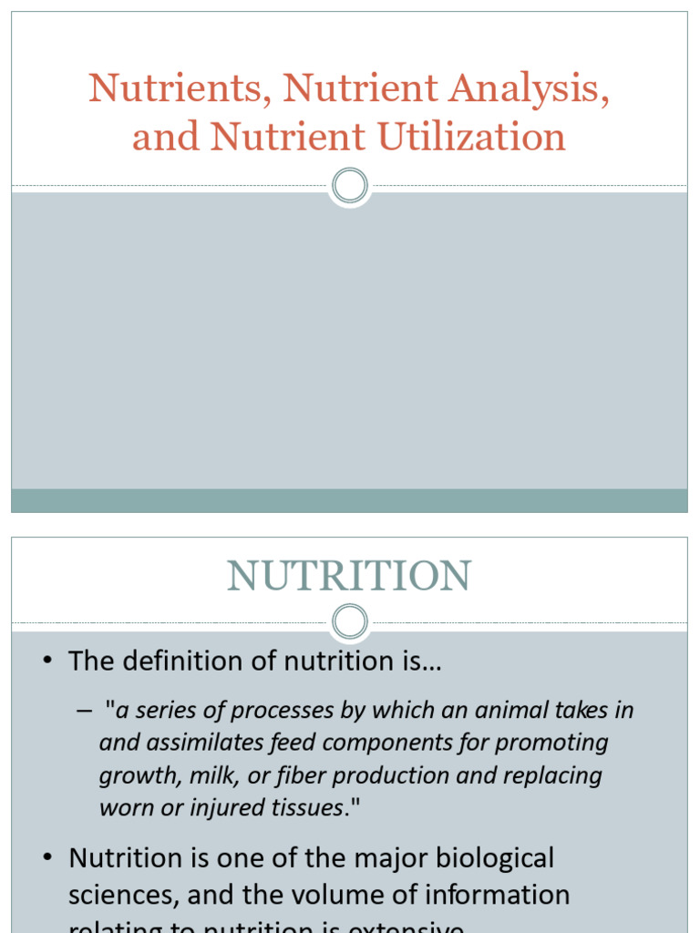 Chapter 13 - Nutrients and Nutrient Utilization 2025 | PDF ...