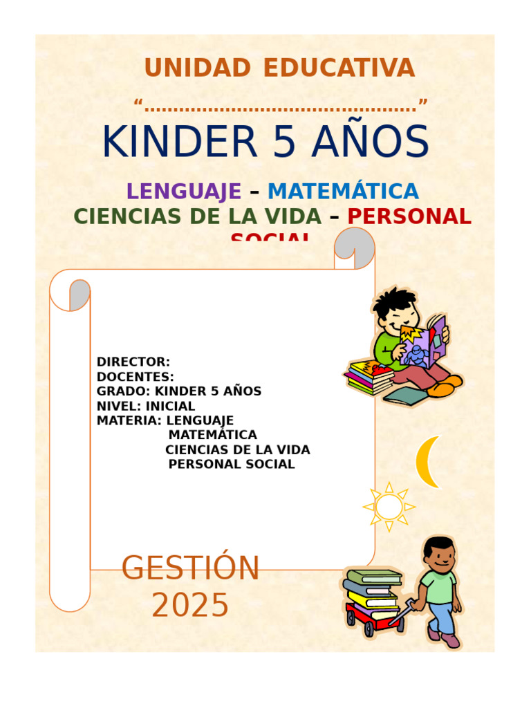 Plan Curricular Kinder 5 Años 2025 | PDF | Educación de la primera ...
