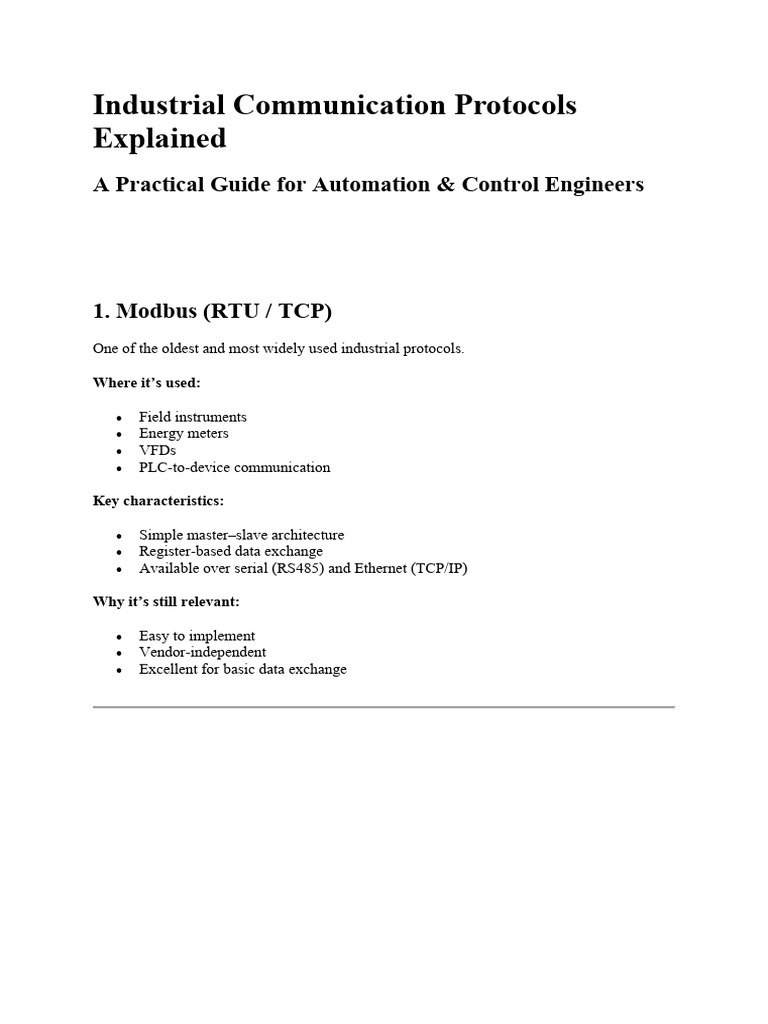 Industrial Communication Protocols Guide | PDF | Communications ...