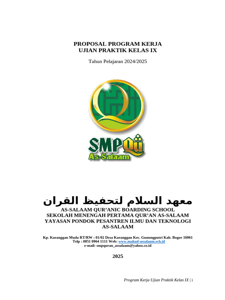 Proposal Ujian Praktik Kelas IX SMP | PDF