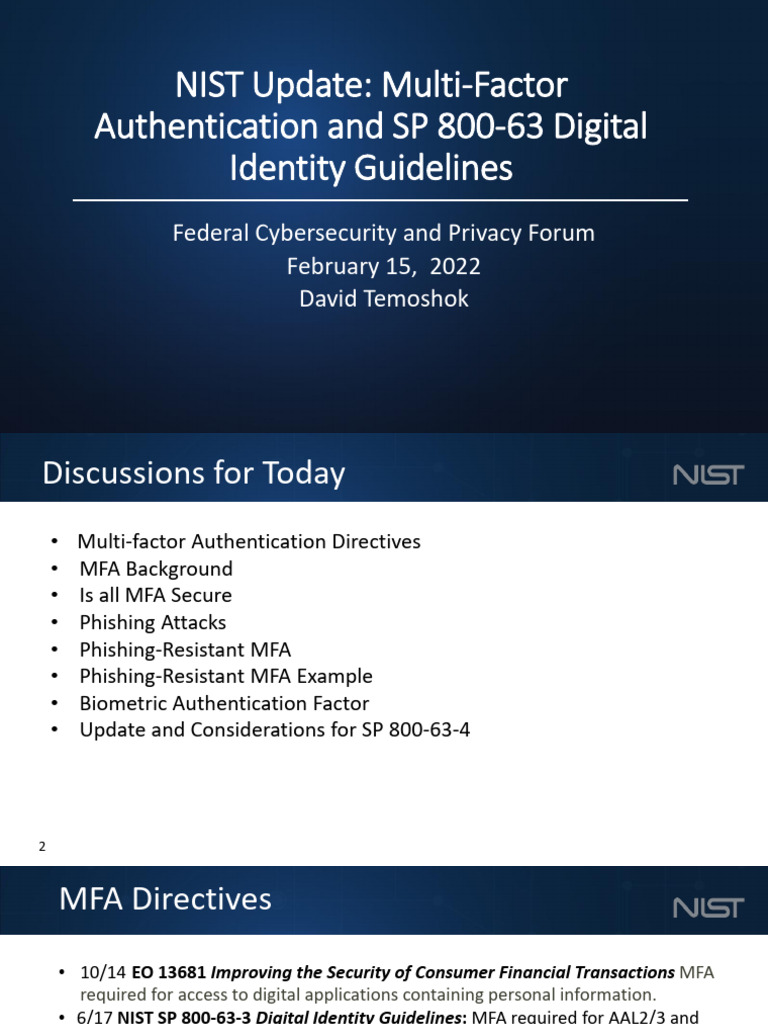 Federal Cybersecurity and Privacy Forum 15feb2022 NIST Update Multi ...