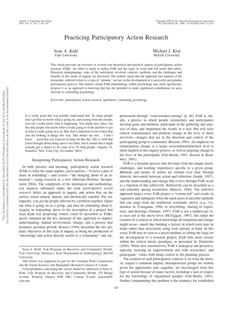 Understanding Participatory Action Research | PDF | Participatory ...