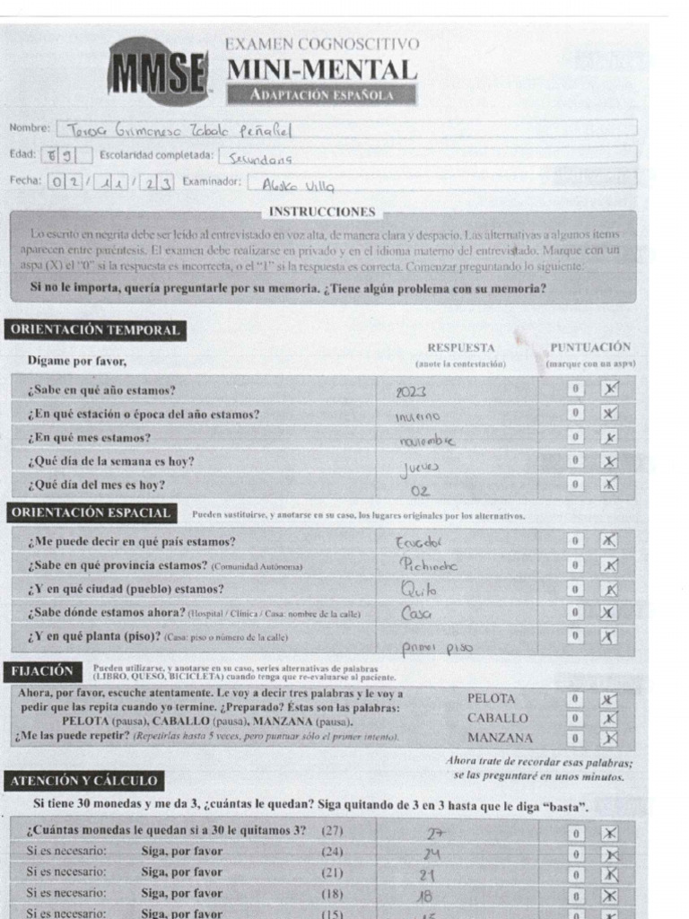 Test Moca y Minimental-1 | PDF