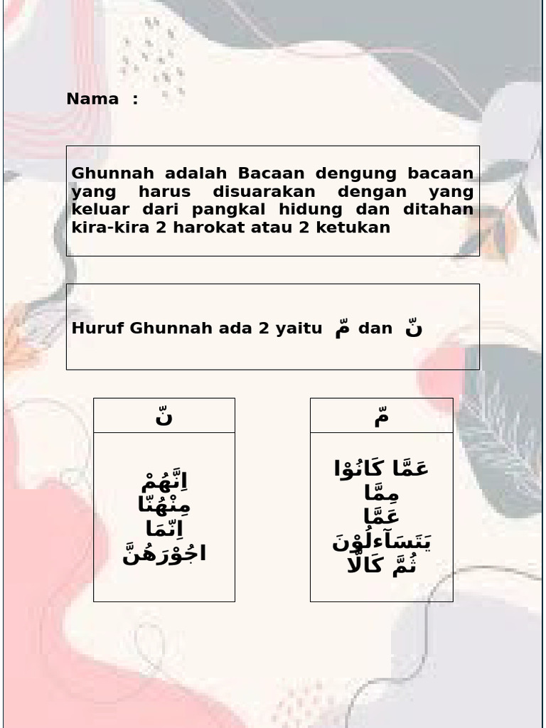 Panduan Bacaan Ghunnah dalam Tajwid | PDF