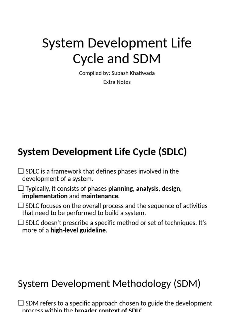 System Development Life Cycle Overview | PDF | Software Development ...