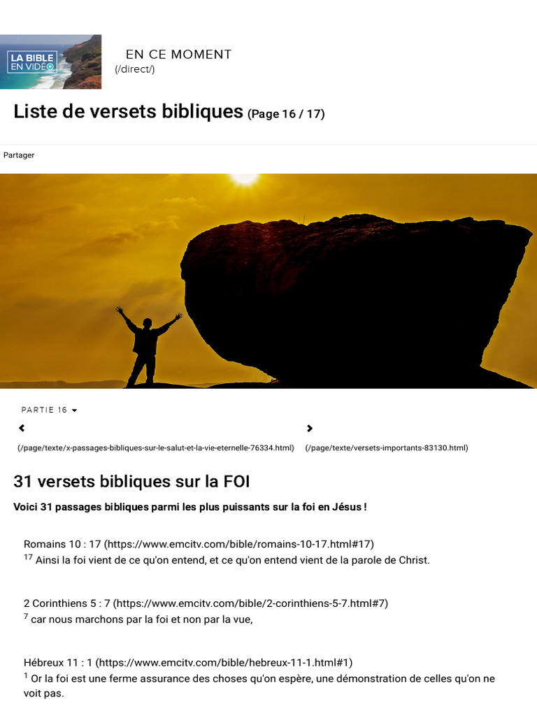 31 Versets Bibliques sur la Foi | PDF | Épître aux Romains | Spiritualité