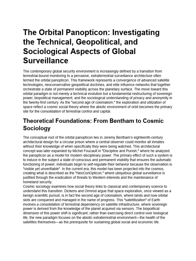 Orbital Panopticon: Global Surveillance Insights | PDF