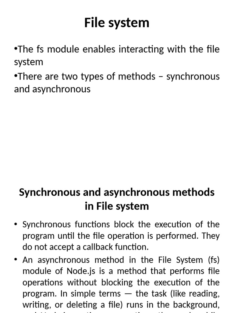 File System (1) | PDF | Callback (Computer Programming) | Filename