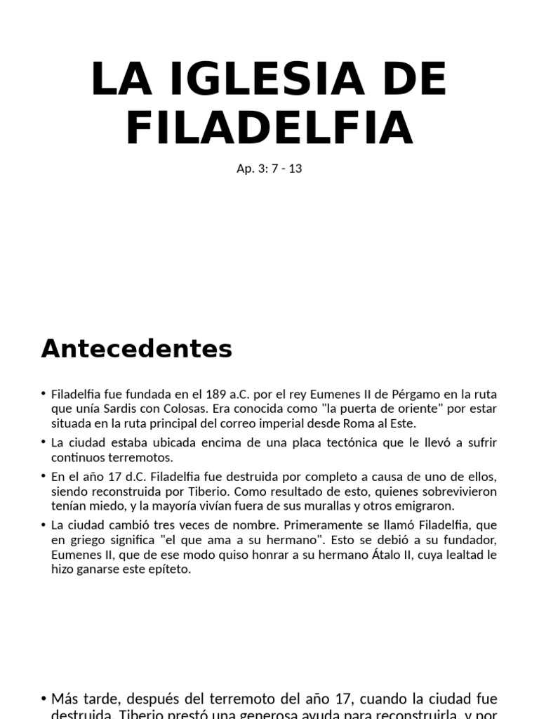 LA IGLESIA DE FILADELFIA | PDF