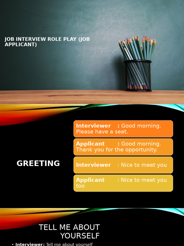 Job Interview Role Play Guide | PDF | Learning