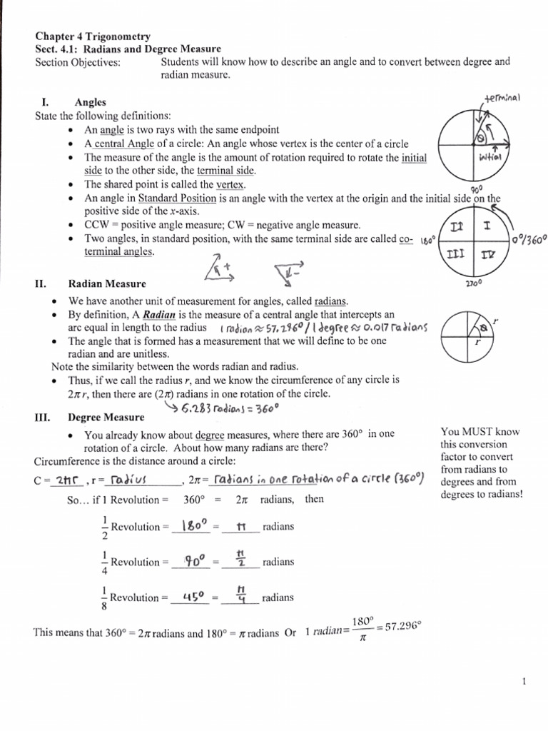 Chapter 4 Filled Guided Notes (Precalculus) | PDF