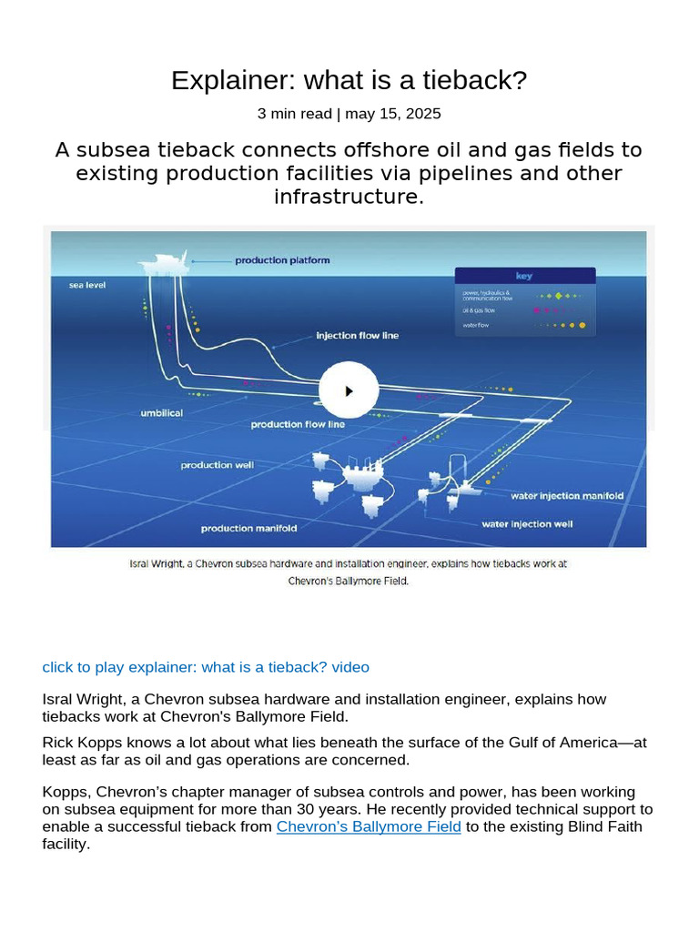 Understanding Subsea Tiebacks in Oil & Gas | PDF | Offshore Drilling ...