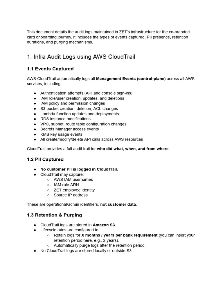 _Audit Logging, PII Handling, And Retention Controls | PDF | Databases ...