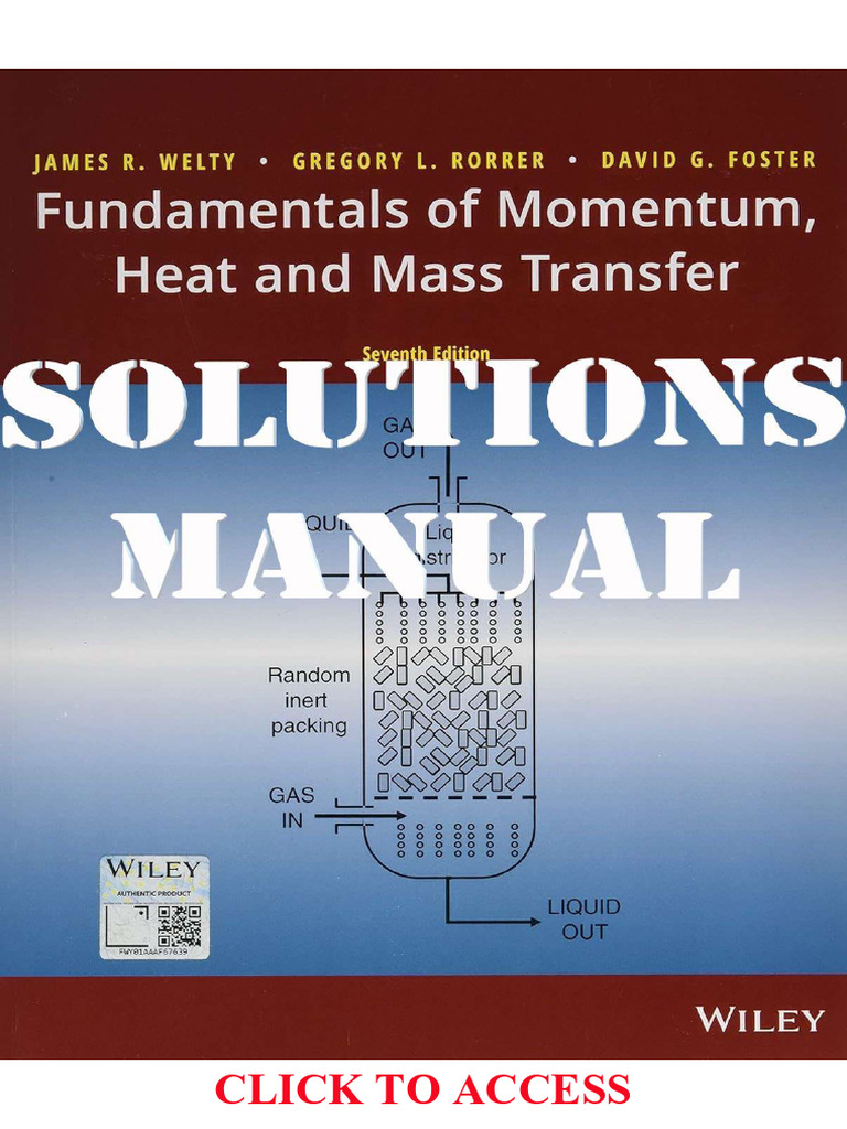 Solutions Manual for Momentum, Heat, Mass Transfer | PDF