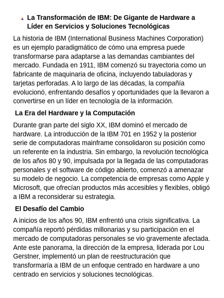 La Transformación de IBM | PDF | Ibm | Computación en la nube