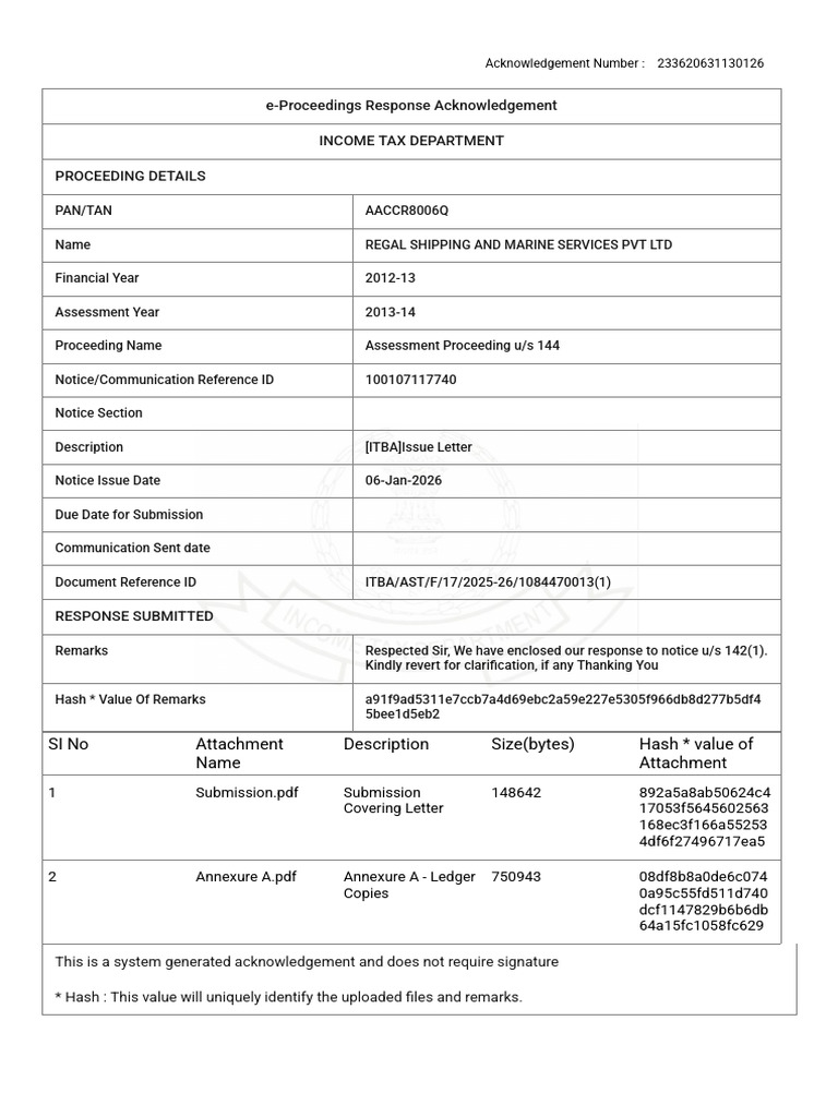 Acknowledgement_233620631130126 | PDF | Computer Data