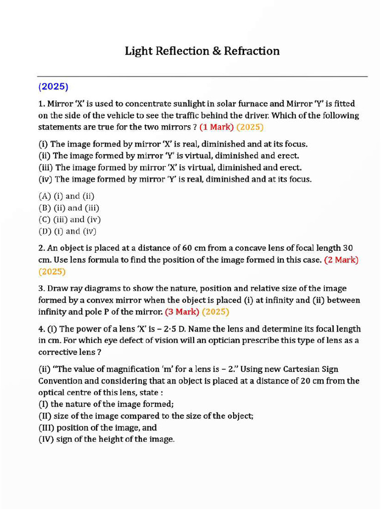 light pyq | PDF