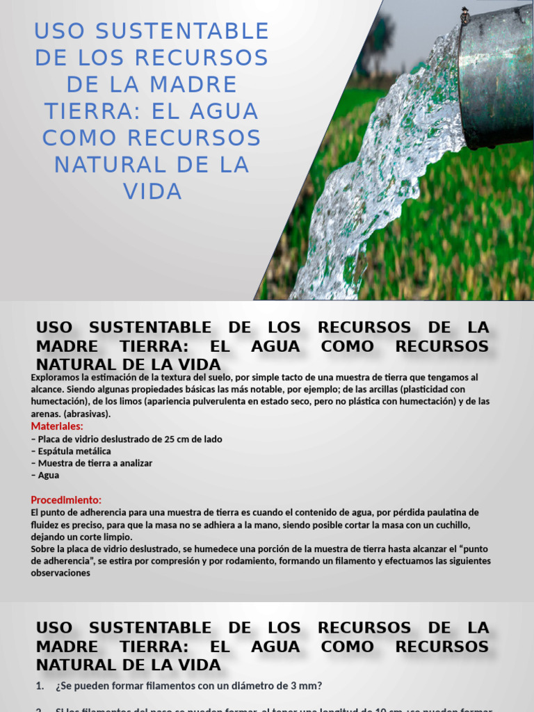 Uso Sostenible del Agua y Su Protección | PDF | Agua | Riego