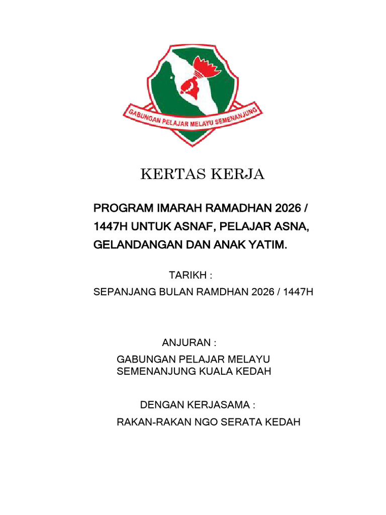 Program Imarah Ramadhan 2026 untuk Asnaf | PDF