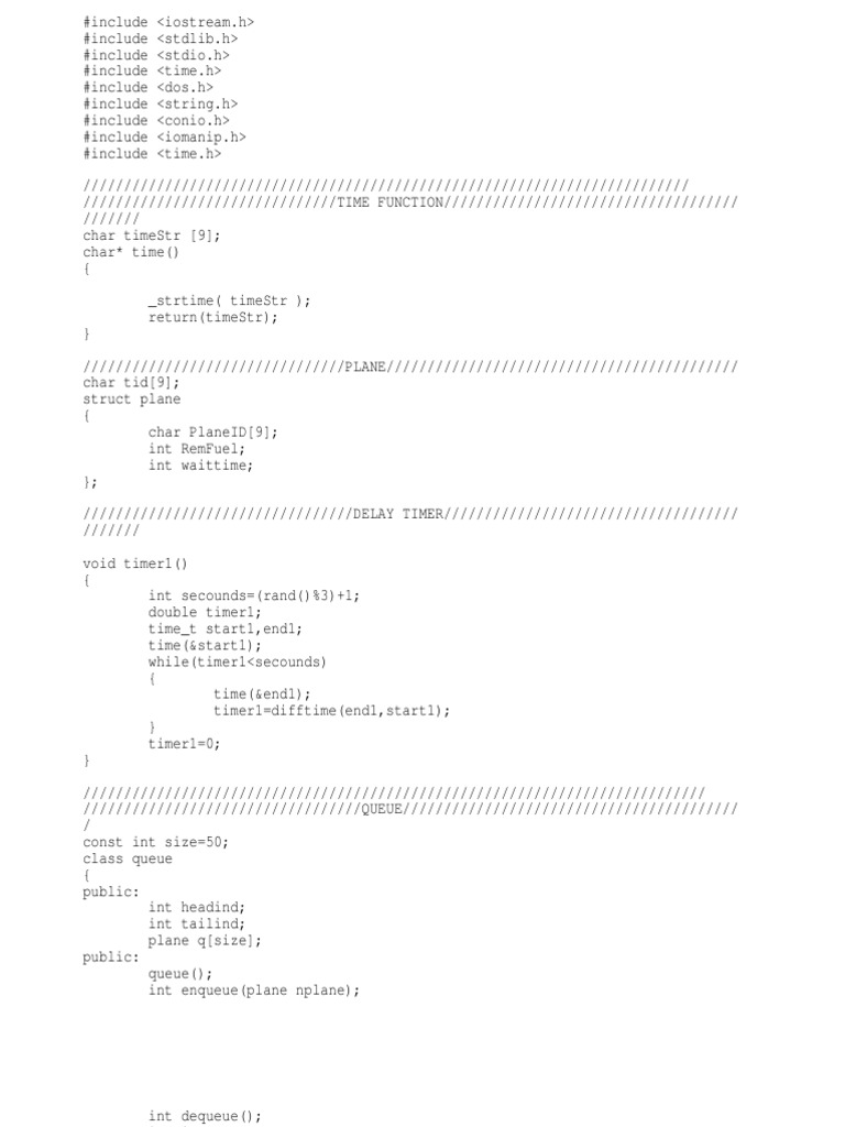 Air Traffic Control Simulation Code | PDF | Queue (Abstract Data Type ...
