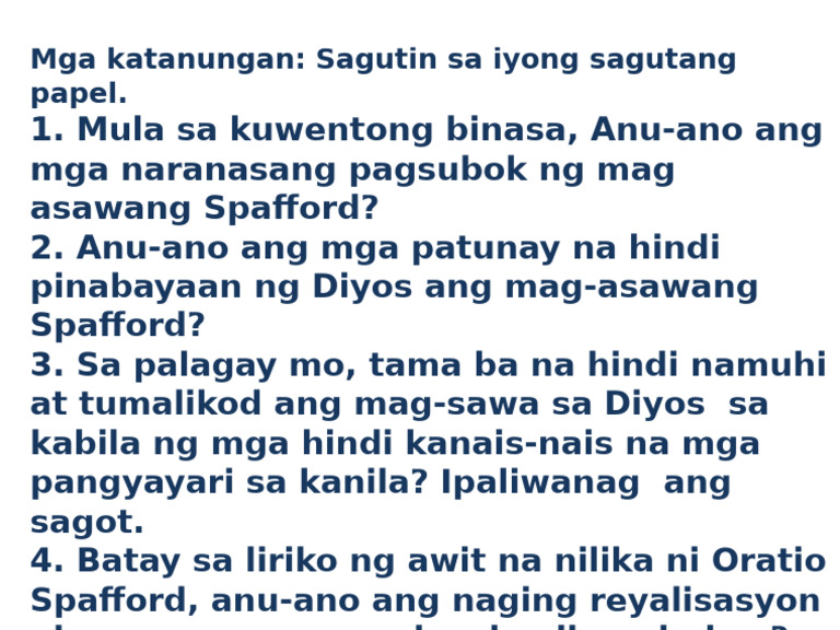 Mga Tanong | PDF
