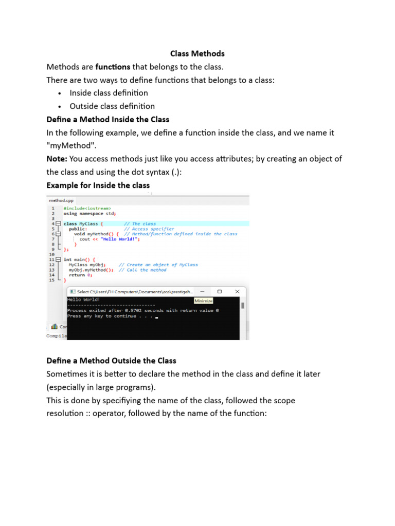 Class Methods 084228 | PDF | Constructor (Object Oriented Programming ...