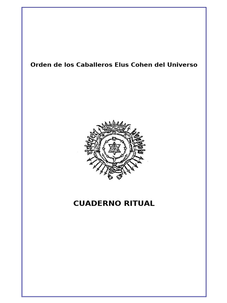 Ritual del Equinoccio en la Orden Elus Cohen | PDF | Dios | Masonería