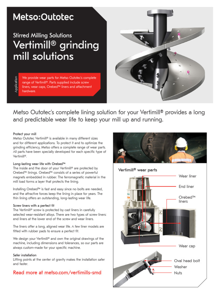 Vertimill® Wear Parts Solutions Guide | PDF | Screw | Washer (Hardware)