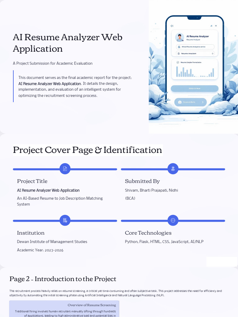 AI Resume Analyzer Project Report | PDF | Résumé | Artificial Intelligence