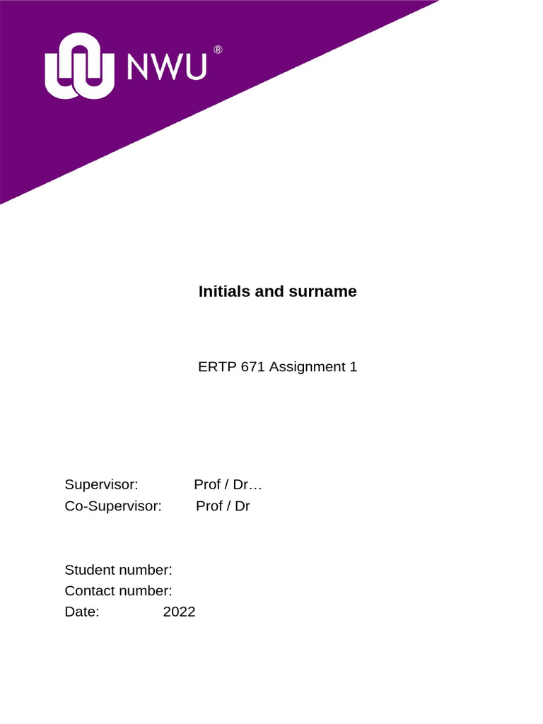2024 ERTP+671 Assignment+1 Template ENG | PDF | Plagiarism